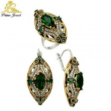 Gümüş Otantik Taşlı Set